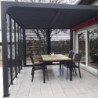 Pergola bioclimatique alu anthracite 10,80m² + ventelles + 5 panneaux moucharabieh – HABRITA	