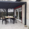 Pergola bioclimatique alu anthracite 10,80m² + ventelles + 5 panneaux moucharabieh – HABRITA	