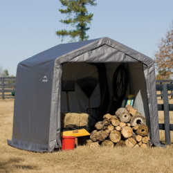 Abri de jardin 9m² démontable en acier et polyéthylène gris – Shelter Logic