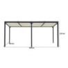 Pergola bioclimatique aluminium anthracite 21,52m² + toit avec lames ovales écru HABRITA