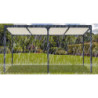 Pergola bioclimatique aluminium anthracite 21,52m² + toit avec lames ovales écru HABRITA