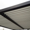 Pergola bioclimatique aluminium anthracite 21,52m² + toit avec lames ovales écru HABRITA