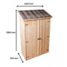 Abri mural en bois brut 0,70m² avec 3 étagères de rangement - Habrita