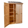 Abri mural en bois brut 0,70m² avec 3 étagères de rangement - Habrita