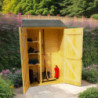 Abri mural en bois brut 0,70m² avec 3 étagères de rangement - Habrita