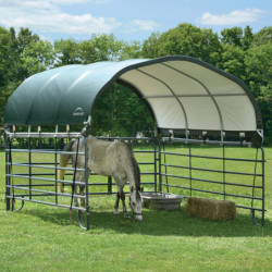 Auvent démontable 370x370x170cm en acier et polyéthylène vert – Shelter Logic