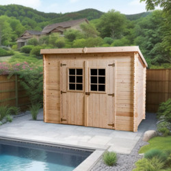 Abri de jardin en bois massif 6,04m² monopente – Habrita