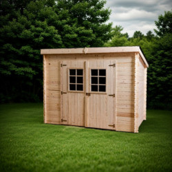 Abri de jardin en bois massif 6,04m² monopente – Habrita
