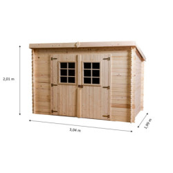 Abri de jardin en bois massif 6,04m² monopente – Habrita
