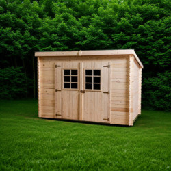 Abri de jardin en bois massif 6,04m² monopente – Habrita