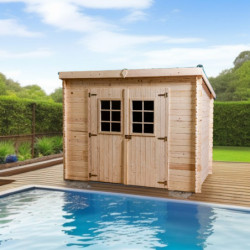 Abri de jardin en bois massif 6,04m² monopente – Habrita