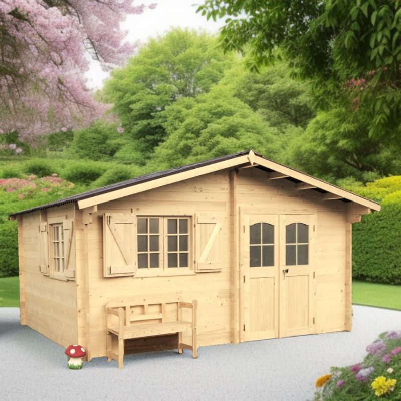 Abri de jardin en bois massif 22,87m² – Habrita