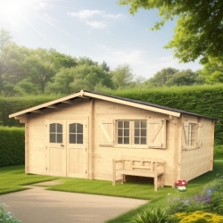 Abri de jardin en bois massif 22,87m² – Habrita