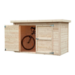 Abri à vélos en bois naturel 2,10m² Cykel + plancher – Baltic