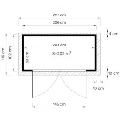 Abri à vélos en bois naturel 2,10m² Cykel + plancher – Baltic