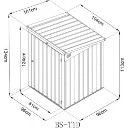 Cache-poubelle simple en acier pour conteneurs 240L – Westmann