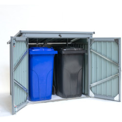 Cache-poubelle double en acier pour conteneurs 240L – Westmann