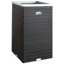 Bac à plantes 35x35x60cm en résine tressée noire et acier galvanisé Rattan Art