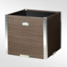 Bac à plantes 46x46x46cm en résine tressée marron foncé et acier galvanisé Rattan Art	