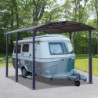 Carport en alu gris et polycarbonate 1 voiture 18,2m² Arcadia Alpine 5000 - PALRAM
