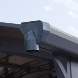 Carport en alu gris et polycarbonate 1 voiture 18,2m² Arcadia Alpine 5000 - PALRAM