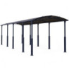 Carport en alu gris et polycarbonate 1 voiture 38,7m² Arcadia Alpine 10600 - PALRAM