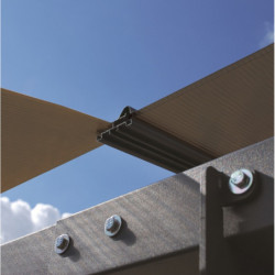 Carport en alu gris et polycarbonate 1 voiture 38,7m² Arcadia Alpine 10600 - PALRAM