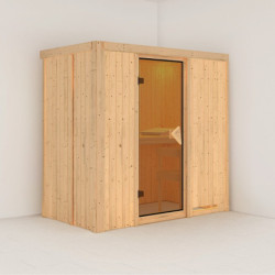 Sauna traditionnel VARIADO 2 à 3 places 68mm sans couronne - avec porte classique KARIBU