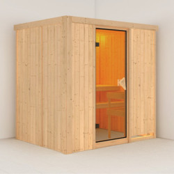 Sauna traditionnel BODIN 1 à 2 places 68mm sans couronne - avec porte classique KARIBU