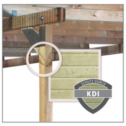 Kiosque rectangulaire en bois autoclave 12,4m² Perida – Karibu