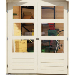 Abri de jardin en bois massif gris terre 4,62m² Askola 2 – Karibu