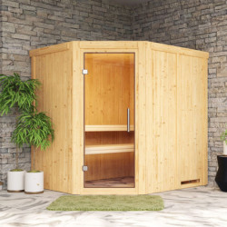 Sauna traditionnel d'angle SIIRIN 4 à 5 places 68mm KARIBU