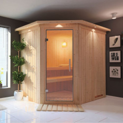 Sauna traditionnel d'angle SIIRIN 4 à 5 places 68mm KARIBU