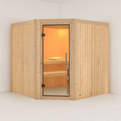 Sauna traditionnel d'angle JARIN 5 à 6 places 68mm KARIBU