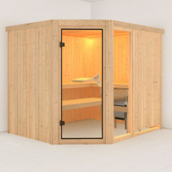 Sauna traditionnel d'angle FIONA 3 - 5 à 6 places 68mm KARIBU
