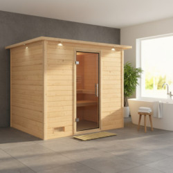 Sauna traditionnel Sonara 6 à 8 places 38mm avec couronne et porte moderne KARIBU