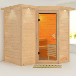 Sauna traditionnel 38mm 4 à 5 places Sahib 1 avec couronne et porte classique KARIBU