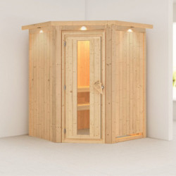 Sauna prêt à brancher NANJA 2 à 3 places 68mm KARIBU