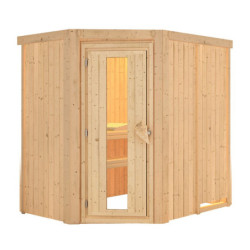 Sauna traditionnel d’angle Saja Plug &Play - 3 à 4 places 68mm KARIBU