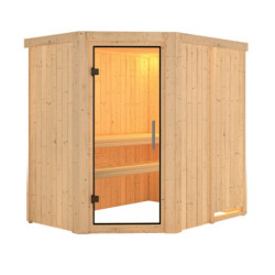 Sauna traditionnel d’angle Saja Plug &Play - 3 à 4 places 68mm KARIBU