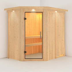 Sauna traditionnel d’angle Saja Plug &Play - 3 à 4 places 68mm KARIBU