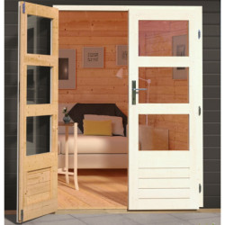 Abri de jardin en bois massif gris terre 4,16m² Kandern 1 – Woodfeeling