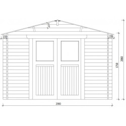 Abri en bois massif 6m² PRIMO 28mm traité teinté marron Gardy Shelter