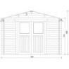Abri en bois massif 6m² PRIMO 28mm traité teinté marron Gardy Shelter