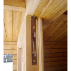 Abri en bois massif 16m² PRIMO 28mm traité teinté marron Gardy Shelter