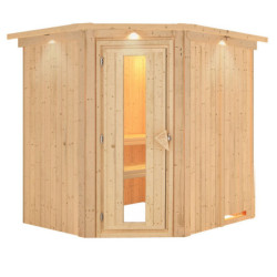 Sauna traditionnel d’angle Lilja Plug &Play - 4 à 6 places 68mm KARIBU