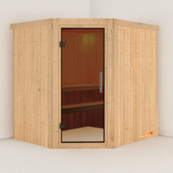 Sauna traditionnel d’angle Lilja Plug &Play - 4 à 6 places 68mm KARIBU
