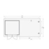 Abri de jardin en bois massif 8,82m² Bastrup 5 avec appentis 400cm – Karibu 