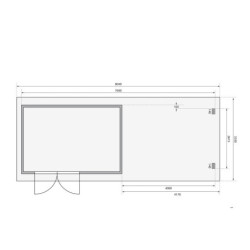 Abri de jardin en bois massif 11,49m² Bastrup 8 avec appentis 400cm et paroi arrière – Karibu 