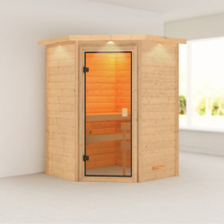 Sauna traditionnel d’angle Antonia - 2 à 3 places 38mm KARIBU